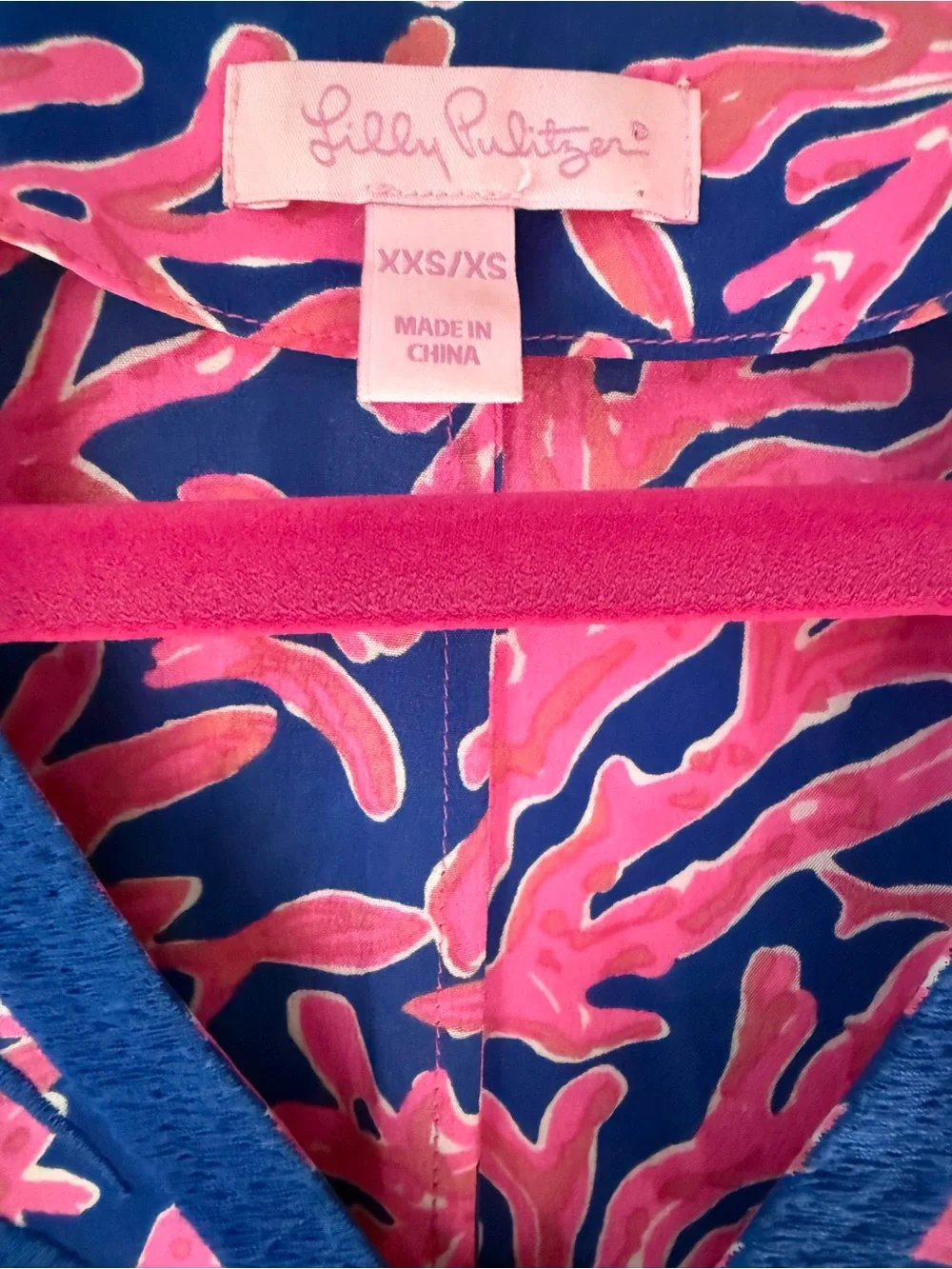 Lilly Pulitzer Pink & Navy Coral-Print Midi Tunic Dress